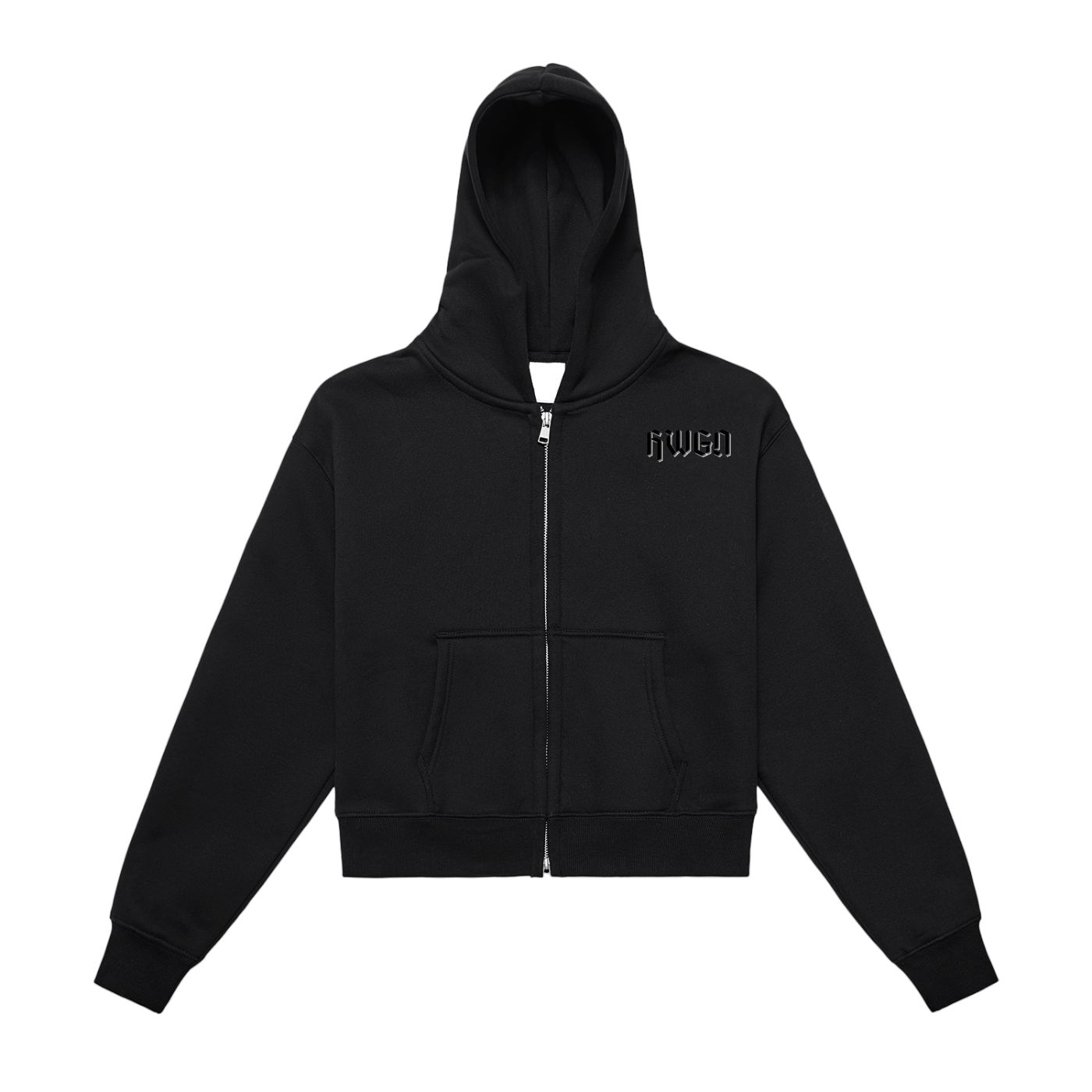 Womans Fleeced Zip-Up Cropped Hoodie