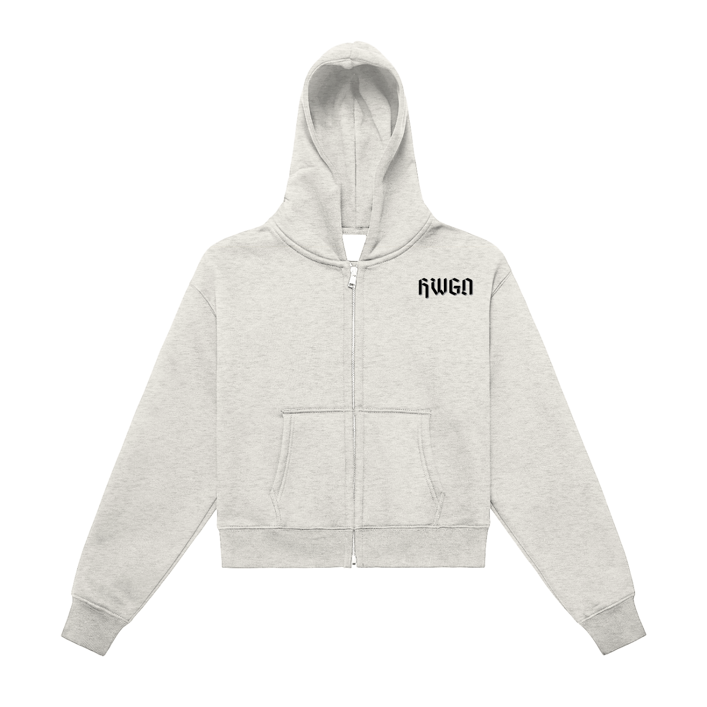 Womans Fleeced Zip-Up Cropped Hoodie