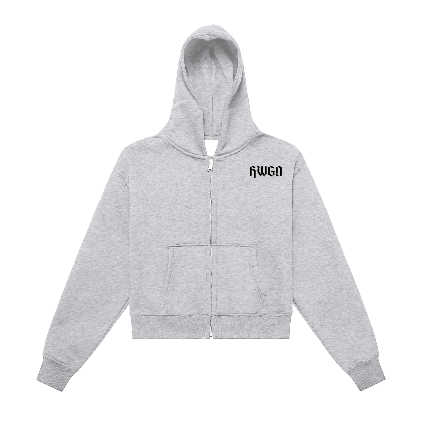 Womans Fleeced Zip-Up Cropped Hoodie