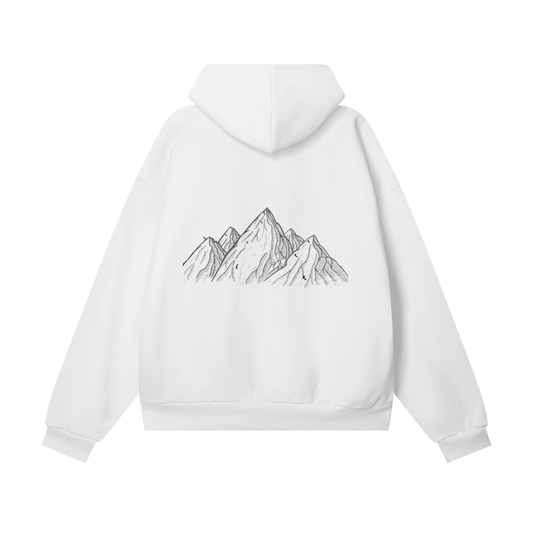 Heavy overweight Plain Mountain Ski Hoodie