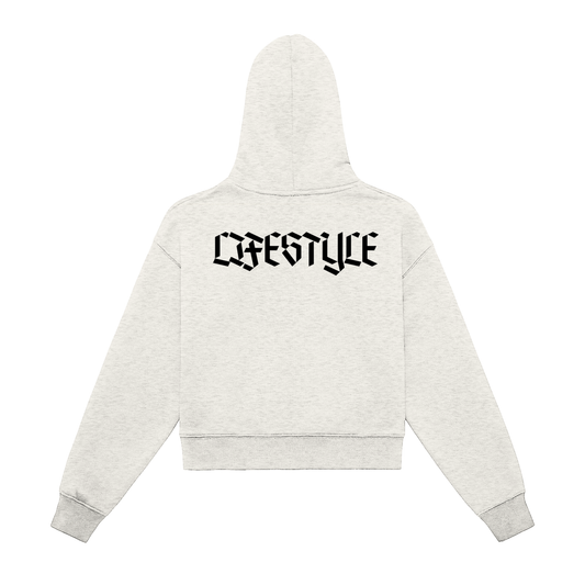 Womans Fleeced Zip-Up Cropped Hoodie