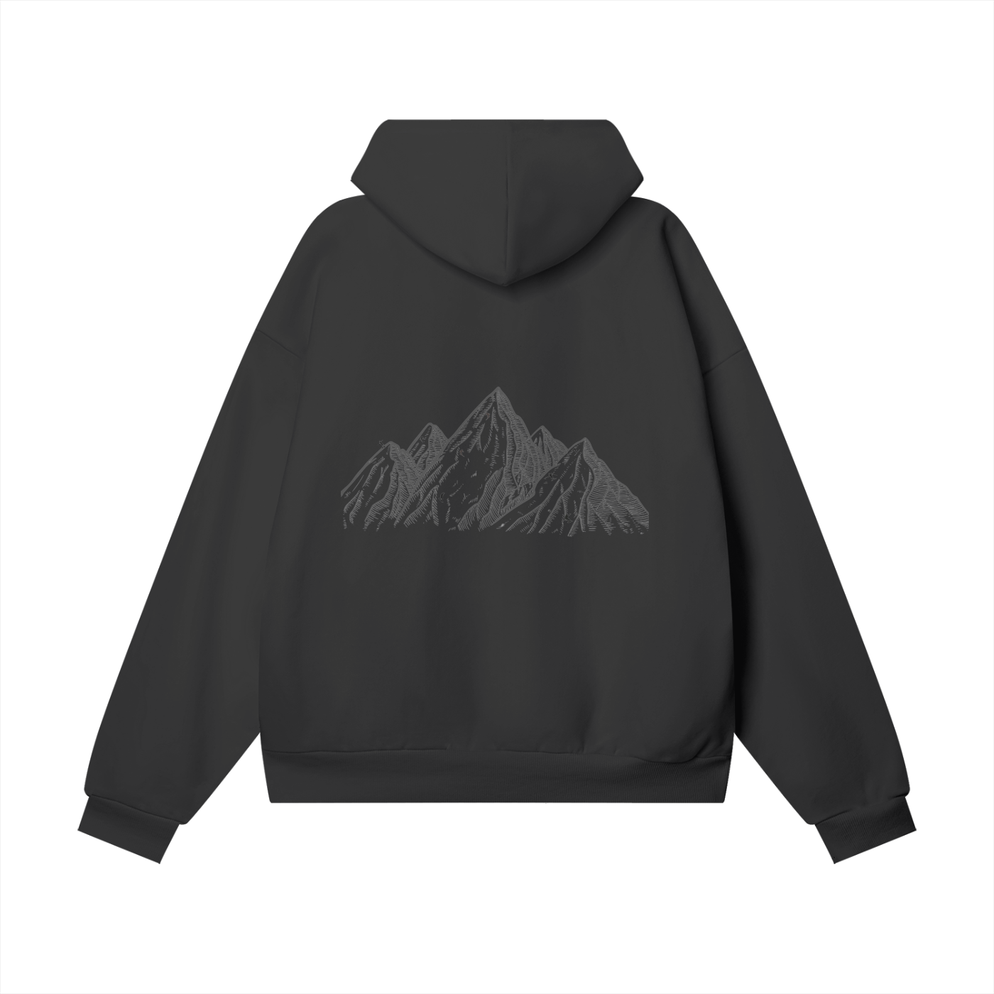 Heavy overweight Plain Mountain Ski Hoodie