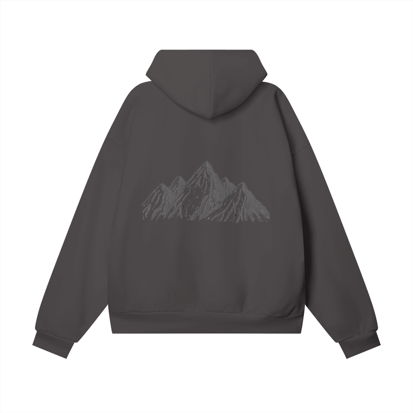 Heavy overweight Plain Mountain Ski Hoodie