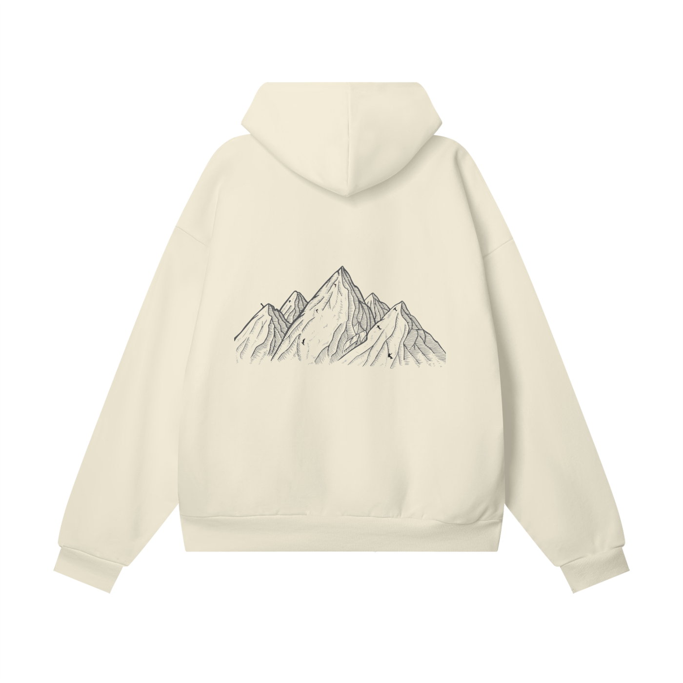 Heavy overweight Plain Mountain Ski Hoodie