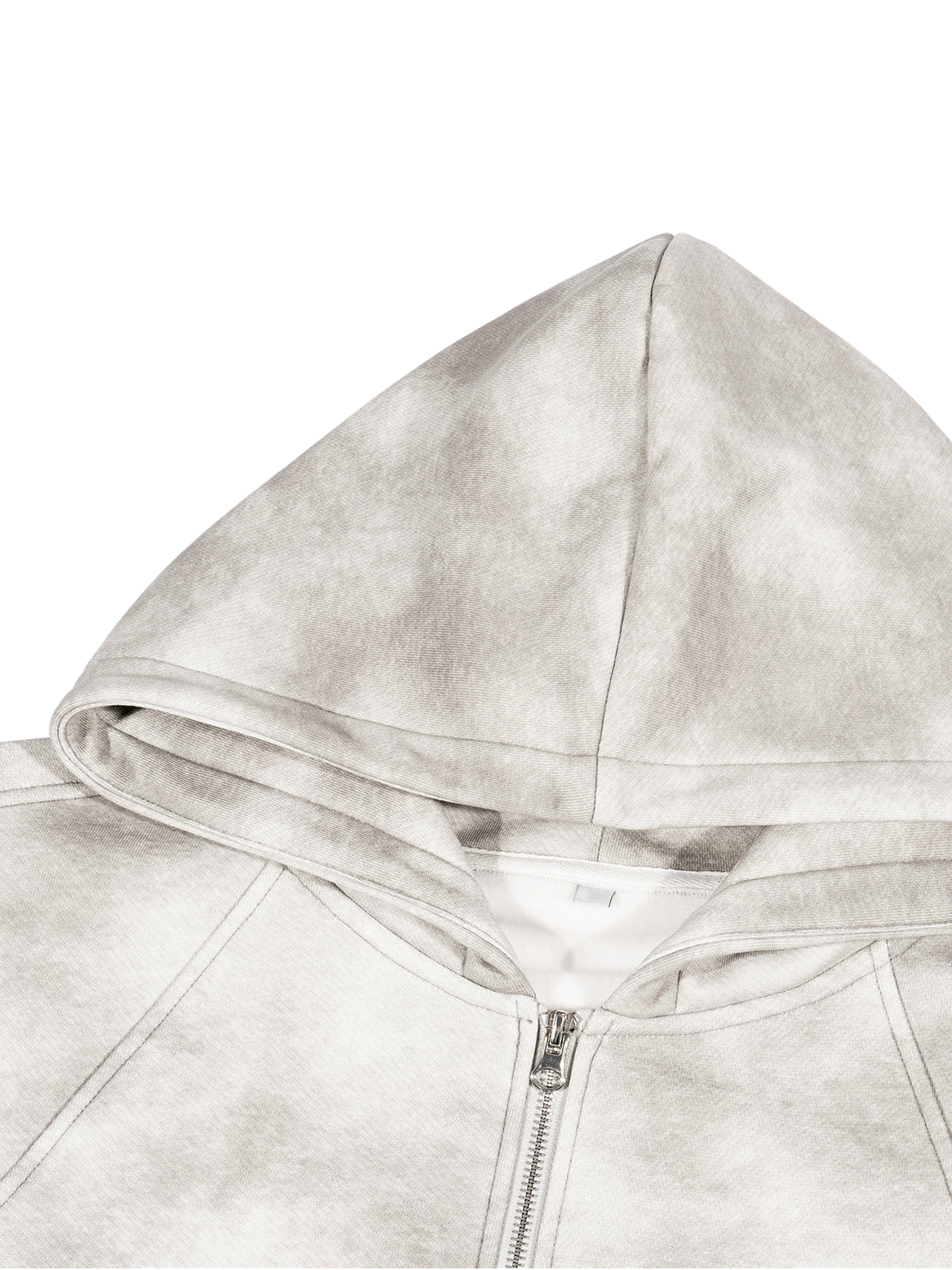 Dirty Washed Boxy Zip-up Fleece Hoodie – HWGN